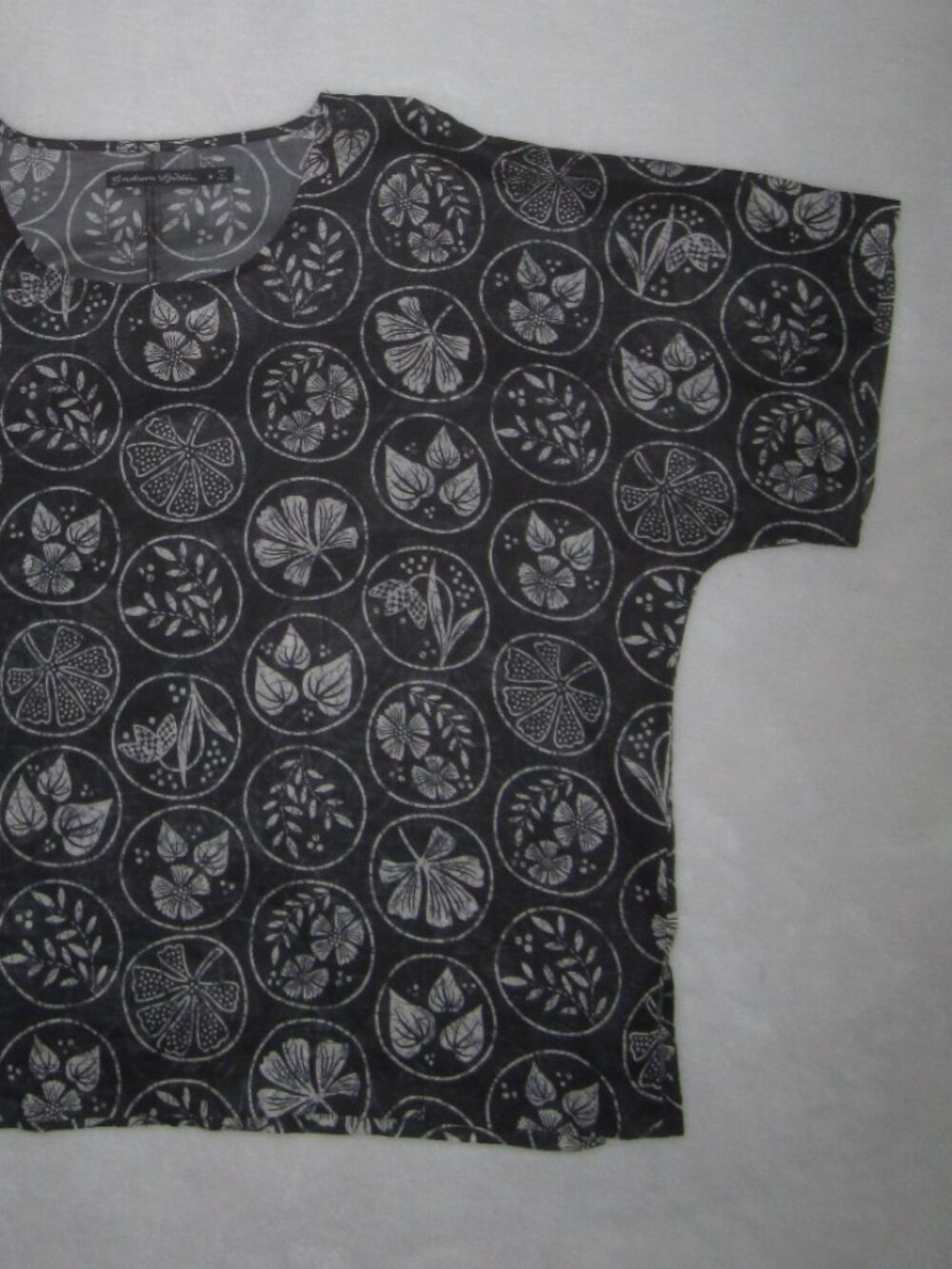 GUDRUN SJODEN Kimono Sleeve Fine Cotton Blouse Shirt Women's Medium Art-to Wear - Picture 2 of 12